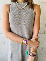 Beige Heavy Knit Sleeveless Dress