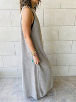 Beige Heavy Knit Sleeveless Dress