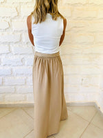 Beige Belted City Skirt