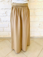 Beige Belted City Skirt