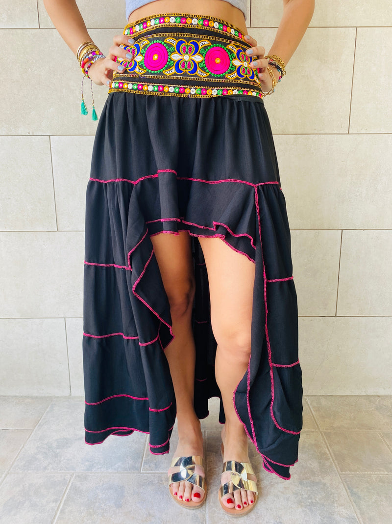 Black High Low Marrakech Skirt