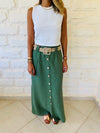Olive Belted City Skirt
