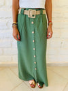 Olive Belted City Skirt