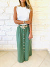 Olive Belted City Skirt