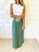 Olive Belted City Skirt
