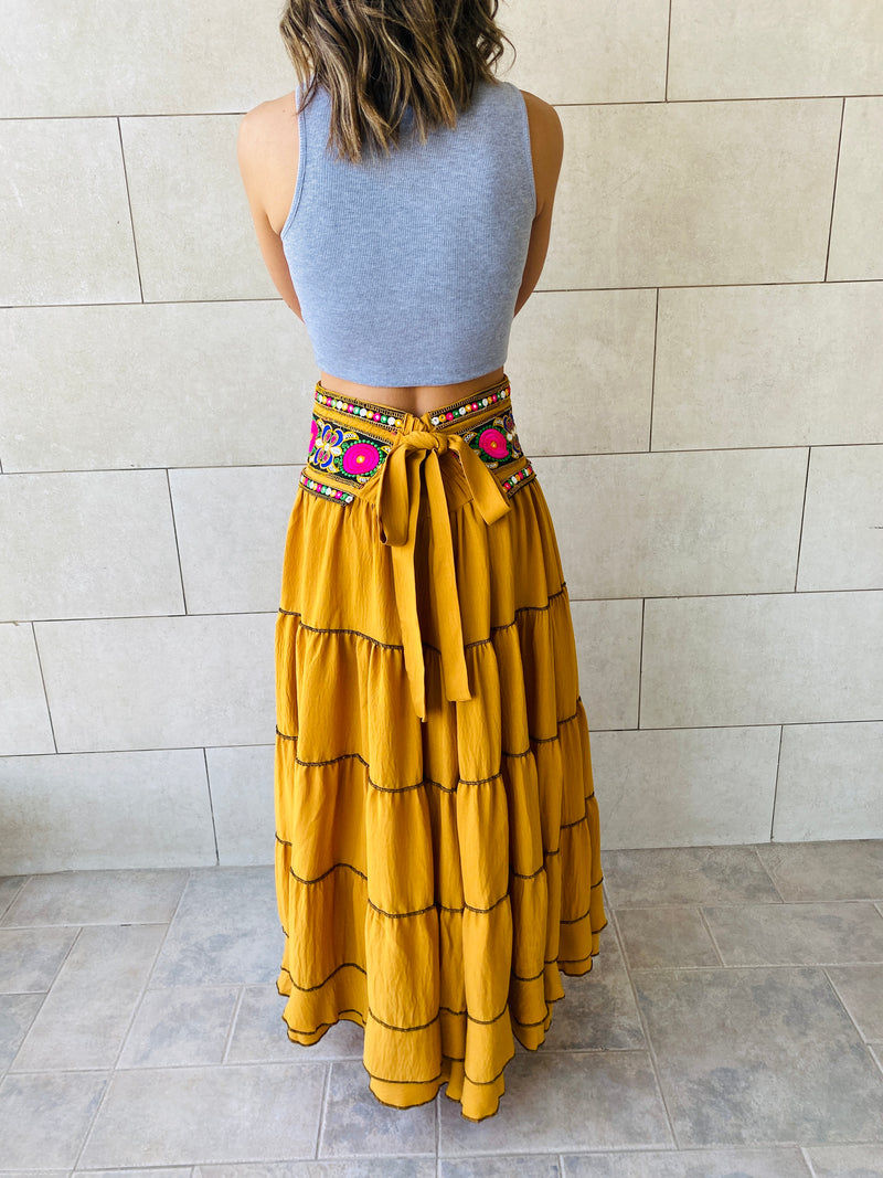 Mustard High Low Marrakech Skirt