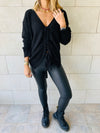 Black Front Pull Pullover