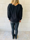 Black Front Pull Pullover