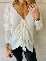 White Front Pull Pullover