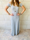 Grey Cold Shoulder Maxi Dress