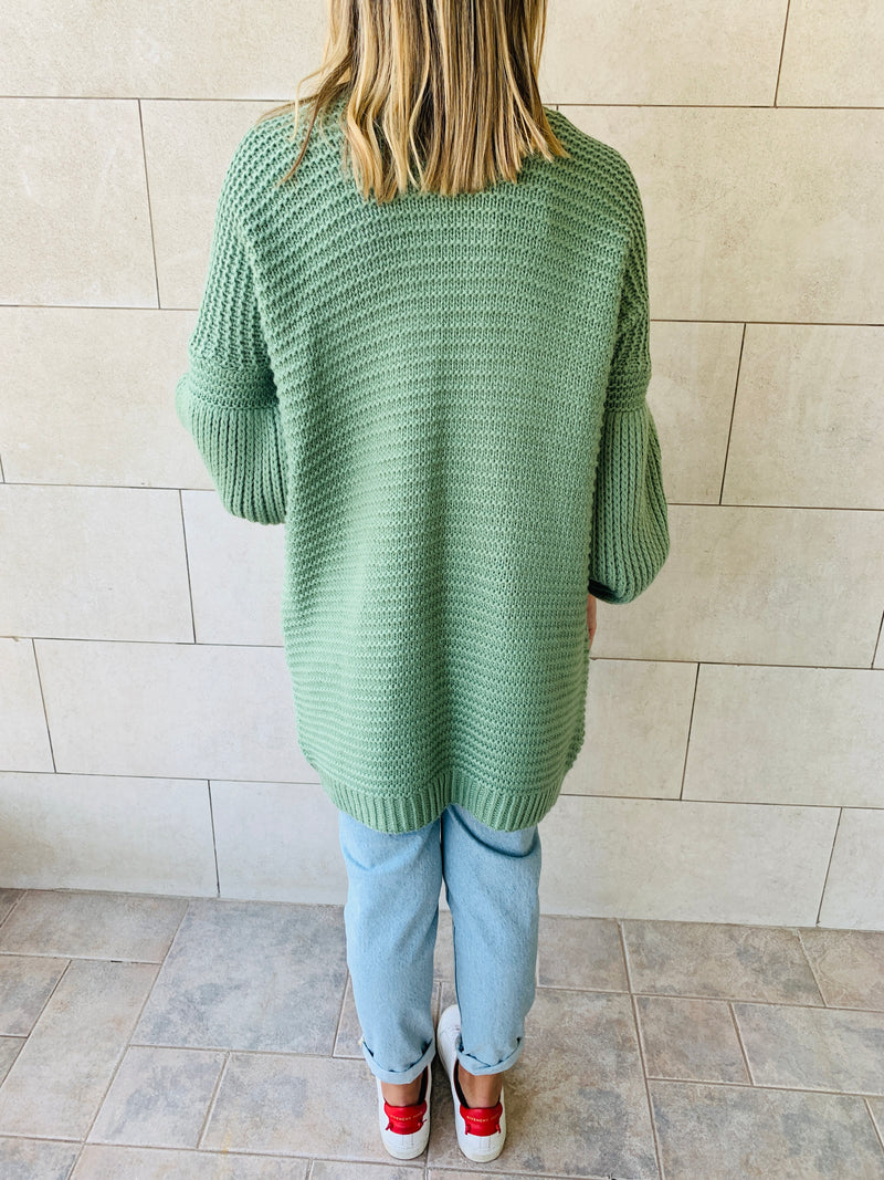 Pistachio Fluffing Around Cardi