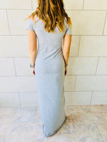 Grey Cold Shoulder Maxi Dress