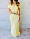 Yellow Cold Shoulder Maxi Dress