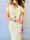 Yellow Cold Shoulder Maxi Dress