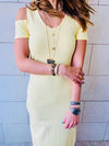 Yellow Cold Shoulder Maxi Dress