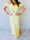 Yellow Cold Shoulder Maxi Dress