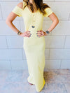 Yellow Cold Shoulder Maxi Dress