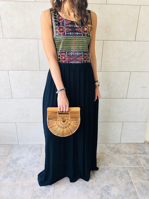 Embroidered Maxi Beach Dress