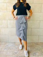 Gingham Midi Ruffle Skirt