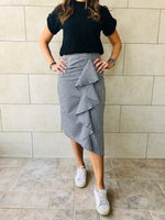 Gingham Midi Ruffle Skirt