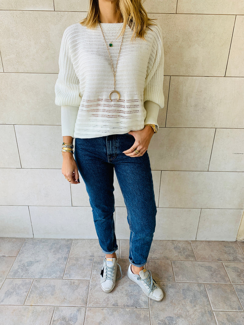 White Elle Pullover