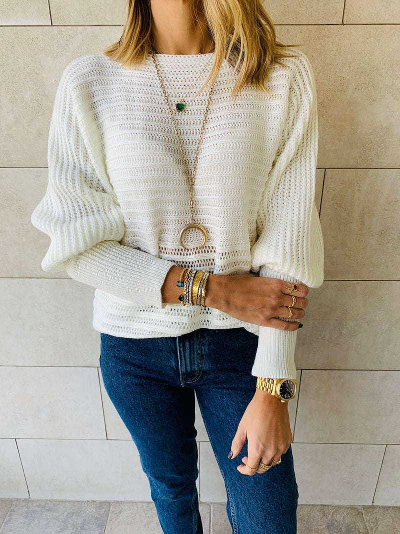 White Elle Pullover