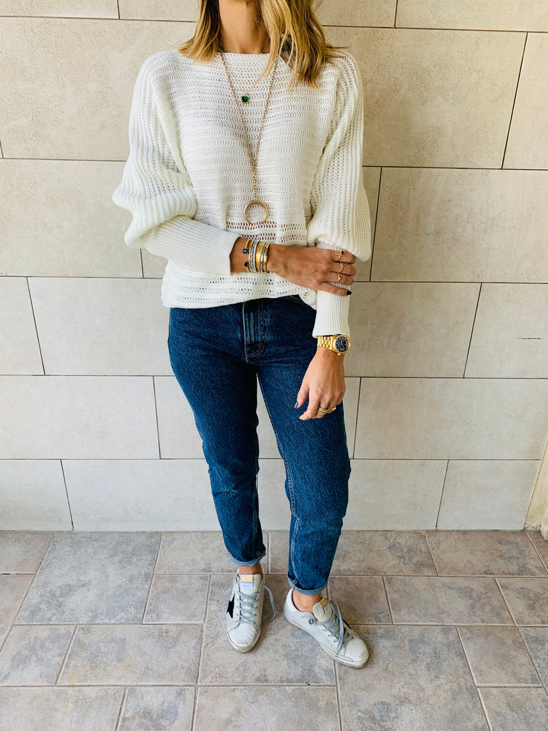 White Elle Pullover