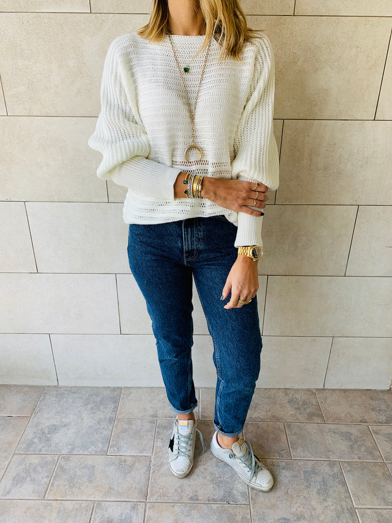 White Elle Pullover