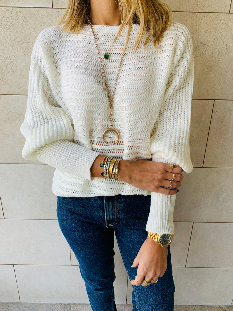White Elle Pullover