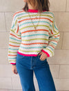 Fuchsia Hello Spring Cropped Knit