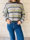 Grey Hello Spring Cropped Knit