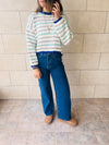 Blue Hello Spring Cropped Knit