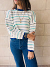 Blue Hello Spring Cropped Knit