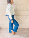 Blue Hello Spring Cropped Knit