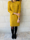 Mustard Braid Knit Dress