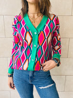 Fuchsia Retro Funk Cardi