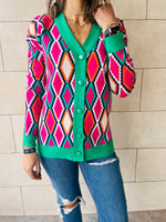 Fuchsia Retro Funk Cardi