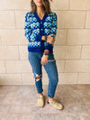 Blue Pixel Cardi