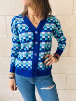 Blue Pixel Cardi