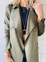 Olive Suede Coat