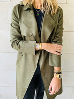 Olive Suede Coat