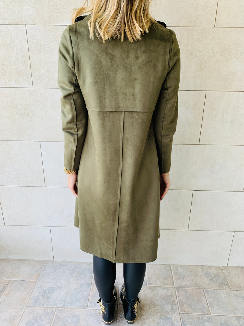 Olive Suede Coat