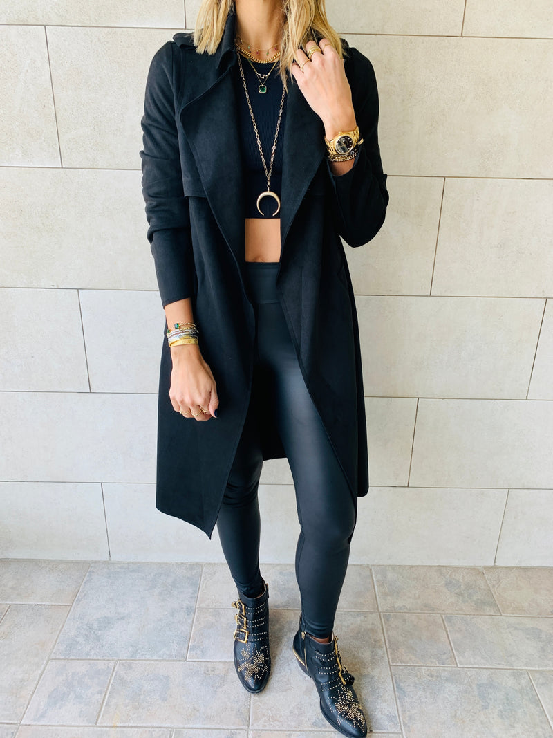Black Suede Coat