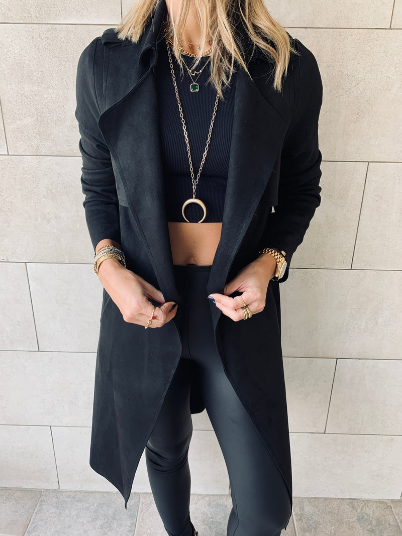 Black Suede Coat