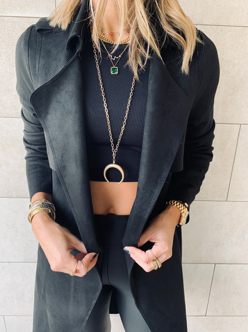 Black Suede Coat