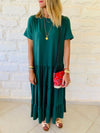 Green Tiered City Dress