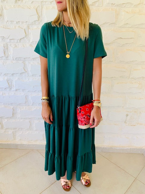 Green Tiered City Dress