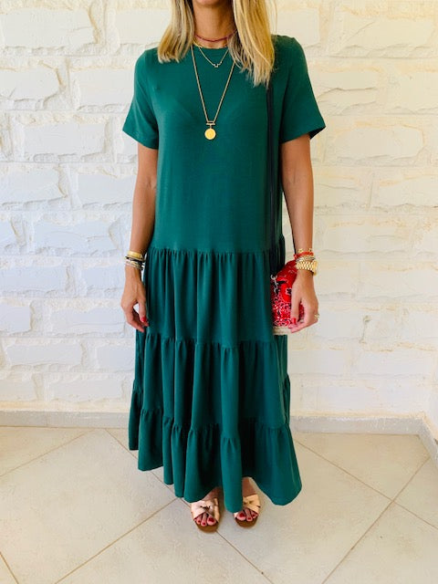 Green Tiered City Dress