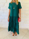 Green Tiered City Dress