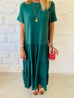 Green Tiered City Dress